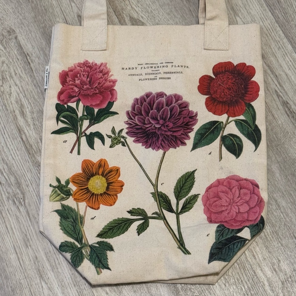 NEW Cavallini & Co. Botanica Tote Bag And Small Matching Cosmetic Bag Set - Picture 2 of 6